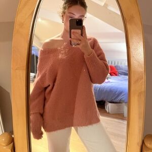 Off-Shoulder Dusty Rose Sweater